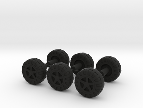 GI Joe Adventure Team - Big Trapper Wheels in Black Natural Versatile Plastic