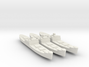 3pk US Type C3 freighters 1:2400 WW2 in White Natural Versatile Plastic