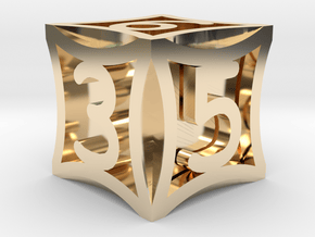 Thrive (Solid) D6 - 16mm die in 14K Yellow Gold