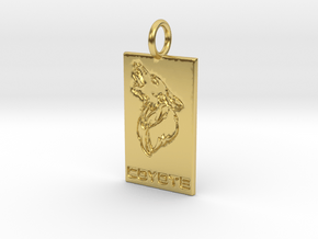 5.0 Coyote V8 Emblem Ford Pendant Charm Gift in Polished Brass