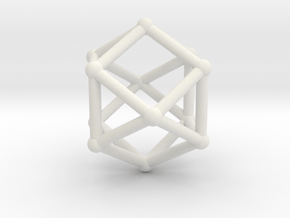 Cuboctahedron in White Natural Versatile Plastic