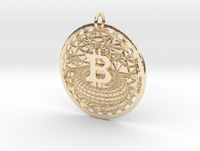 Bitcoin's nodes and links (original) in 14k Gold Plated Brass