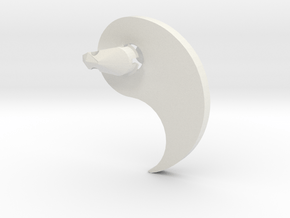 Yin (or Yang) and Mount in White Natural Versatile Plastic