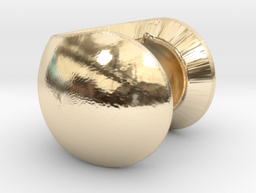 C sphere pendant half a tennis ball in 14K Yellow Gold