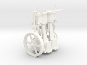 Two Cylinder Vertical Engine for Rob in White Smooth Versatile Plastic