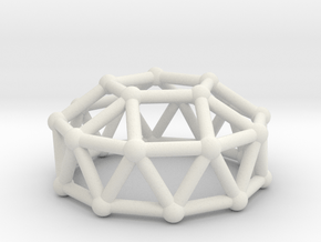 0786 J24 Gyroelongated Pentagonal Cupola #2 in White Natural Versatile Plastic