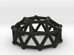 0786 J24 Gyroelongated Pentagonal Cupola #2 in Black Smooth Versatile Plastic