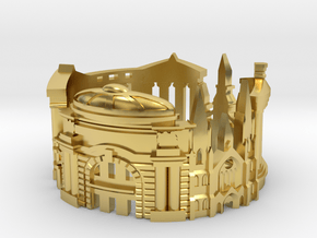 Edinburgh Skyline - Cityscape Ring in Polished Brass: 6 / 51.5
