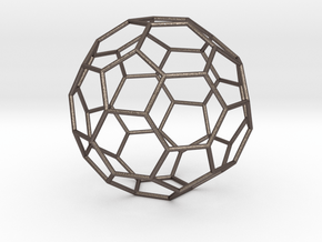  0476 Truncated Icosahedron E (11.0 cm) #004 in Polished Bronzed-Silver Steel