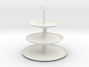 Cake Tray - 3 Tier - Assembly in White Natural Versatile Plastic