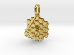 Space Telescope Pendant  in Polished Brass