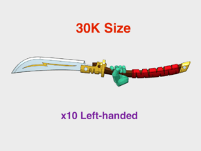10x Left-hand Energy Sword: Guan Dao (30k Size) in Tan Fine Detail Plastic