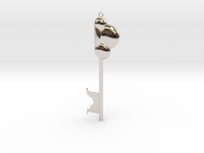 Disneyland Believe Key (Vertical) in Rhodium Plated Brass: Small