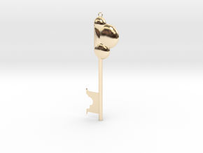 Disneyland Believe Key (Vertical) in 14k Gold Plated Brass: Small