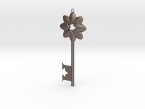 Disneyland Inspire Key (Vertical) in Polished Bronzed-Silver Steel: Small