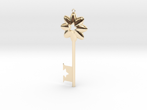 Disneyland Inspire Key (Vertical) in 14k Gold Plated Brass: Small