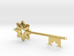 Disneyland Inspire Key (Horizontal) in Polished Brass: Small