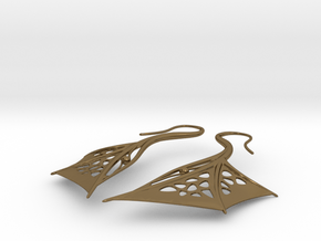 Wing Earrings in Polished Bronze