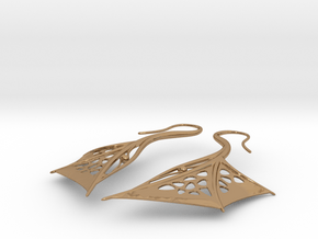Wing Earrings in Polished Brass