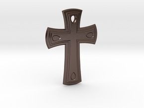 Integra's Hellsing's Crucifix Pendant in Polished Bronze Steel