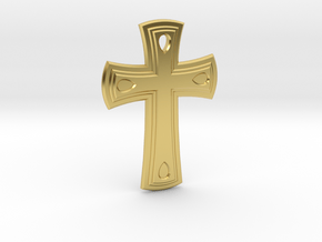 Integra's Hellsing's Crucifix Pendant in Polished Brass