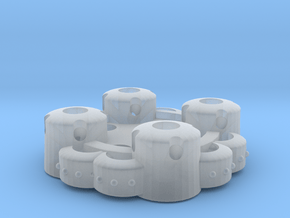 Clover Connector - Ornamental (45 Degrees) in Smooth Fine Detail Plastic