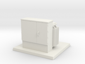 Padmount Transformer 01. 1:64 Scale in White Natural Versatile Plastic