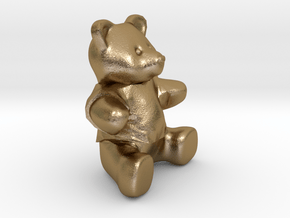 Nounours - Teddy Bear in Polished Gold Steel