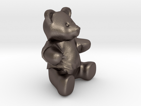 Nounours - Teddy Bear in Polished Bronzed Silver Steel