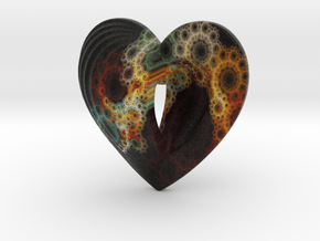 Fractal Heart Bauble 2 in Full Color Sandstone