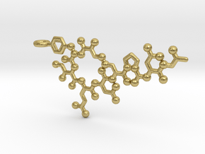 Oxytocin Love Chemical Key Chain in Natural Brass