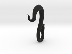Cobra ear plug (left ear) in Black Smooth Versatile Plastic: Large