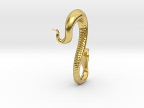 Cobra ear plug (left ear) in Polished Brass: Large