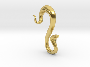 Cobra ear plug (right ear) in Polished Brass: Medium