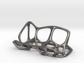 Quad mesh phone stand in Processed Stainless Steel 316L (BJT)