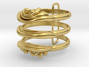 Golgi Apparatus Stacking Ring - Science Jewelry in Polished Brass (Interlocking Parts)