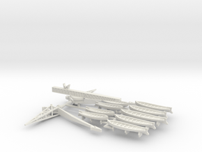 1/350 B-65 Design Large Cruiser Boats & Catapult in White Natural Versatile Plastic