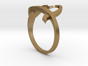 Continuous Heart Ring in Polished Gold Steel