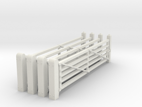  VR 15' #1 Gate &Post (4 Pack) 1:48 Scale in White Natural Versatile Plastic