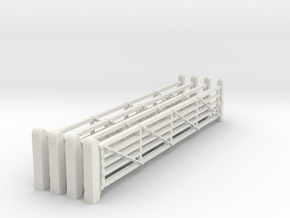  VR 22' 6" #1 Gate &Post (4 Pack) 1:48 Scale in White Natural Versatile Plastic