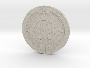 Aztec Calendar Coin in Natural Sandstone