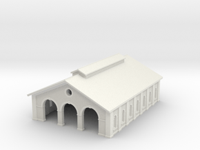 VR Engine Shed [3 track x 7 Sect] 1:87 Scale in White Natural Versatile Plastic