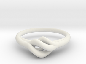 Twist Ring in White Natural Versatile Plastic
