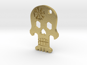 Bottle Opener Skull Viking in Natural Brass