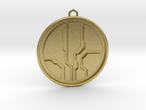 Halo Mantle of Responsibility Pendant in Natural Brass