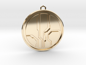 Halo Mantle of Responsibility Pendant in 14k Gold Plated Brass