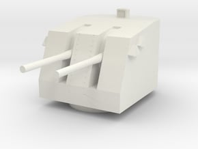 USN 5 in 38 Caliber Mk 28 Twin Gun in White Natural Versatile Plastic: 1:96