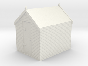 1/76 scale Garden shed (00 gauge) in White Natural Versatile Plastic