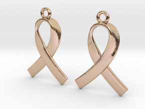 Ribbons for Pink october [earrings] in 14k Rose Gold Plated Brass