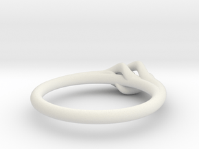 Twist Ring w/ Ball in White Natural Versatile Plastic